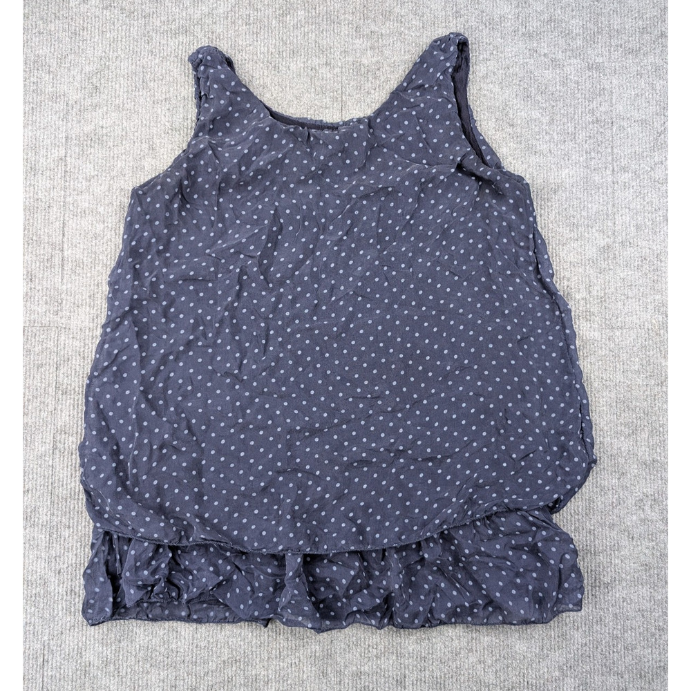 Giusy Silk Blouse Womens Small Polka Dot Flowy Coastal Resort Italy Lagenlook